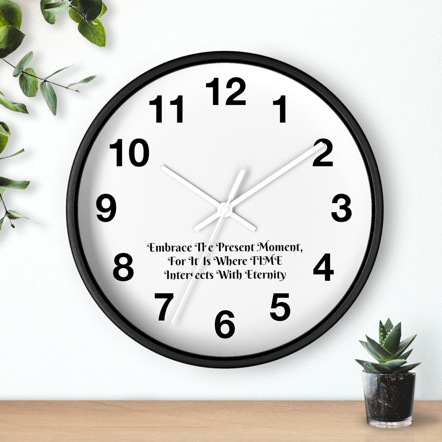 Embrace the Present: Mindfulness Wall Clock with Inspirational Quote