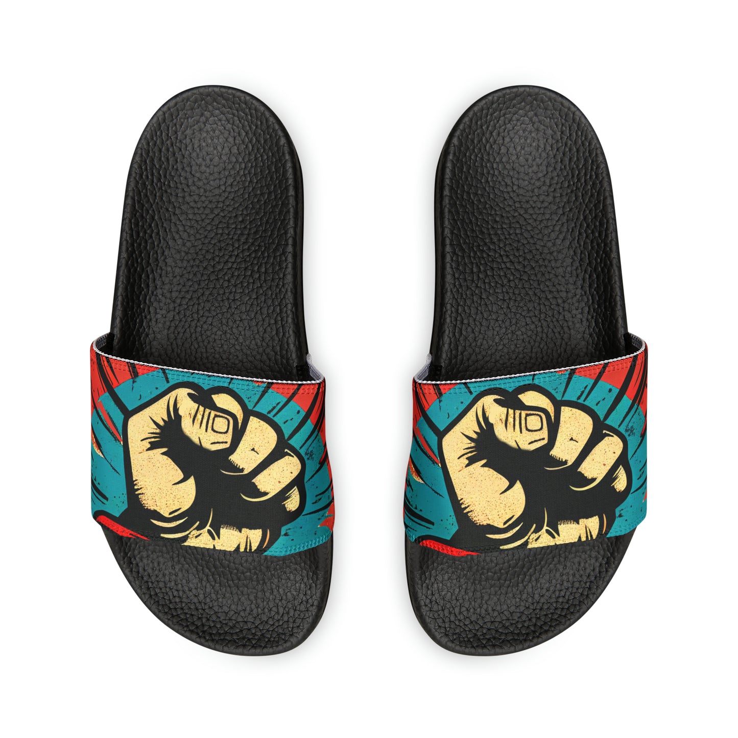 Vibrant Digital Art Men's PU Slide Sandals – Step Into Style!