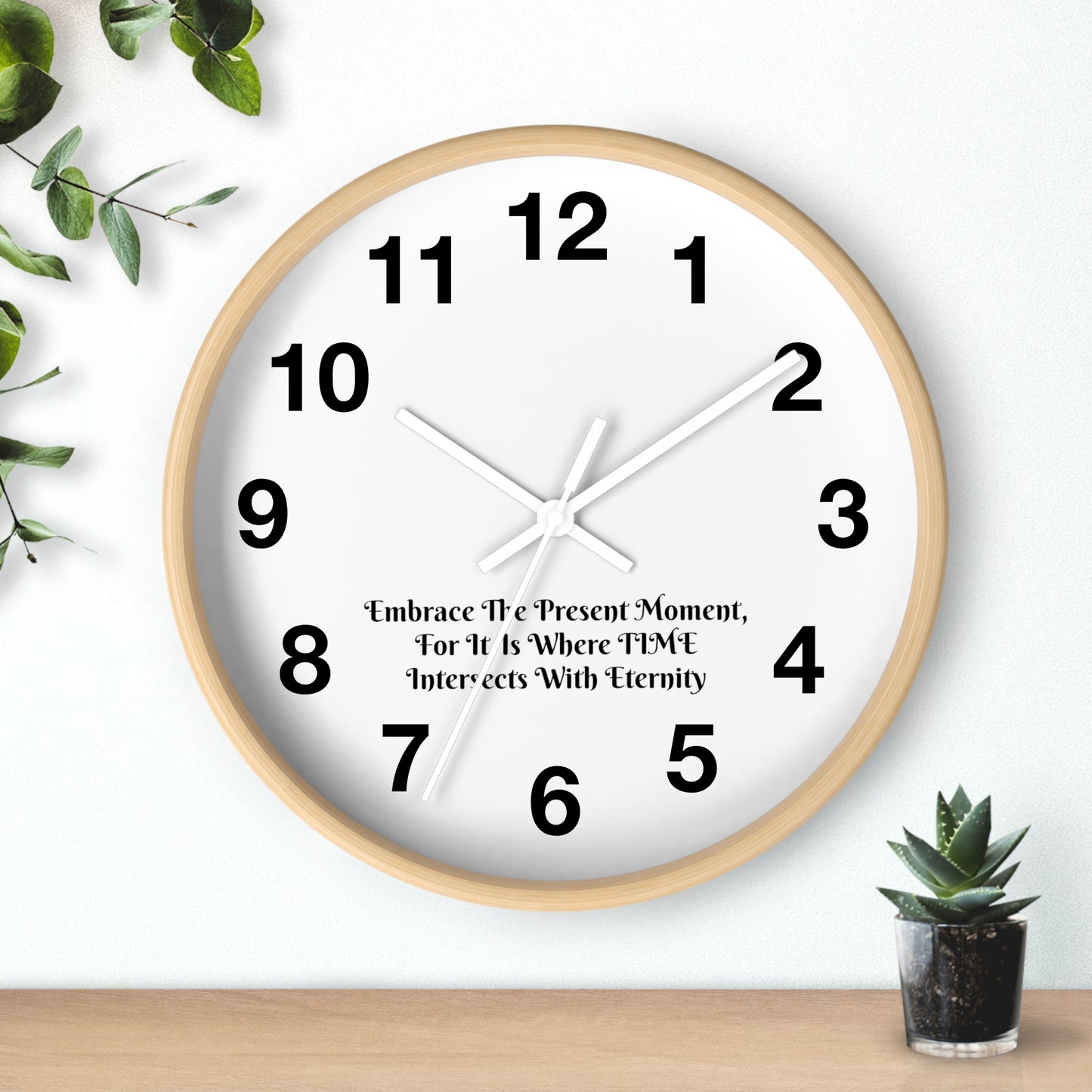 Embrace the Present: Mindfulness Wall Clock with Inspirational Quote