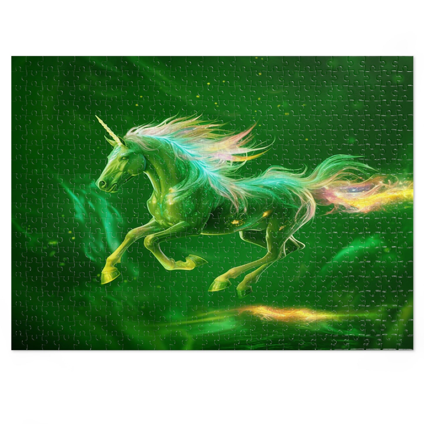 Green Unicorn Jigsaw Puzzle (500,1000-Piece)