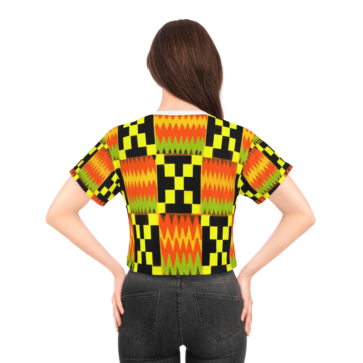 Kente Crop Tee: Bold Style, African Heritage