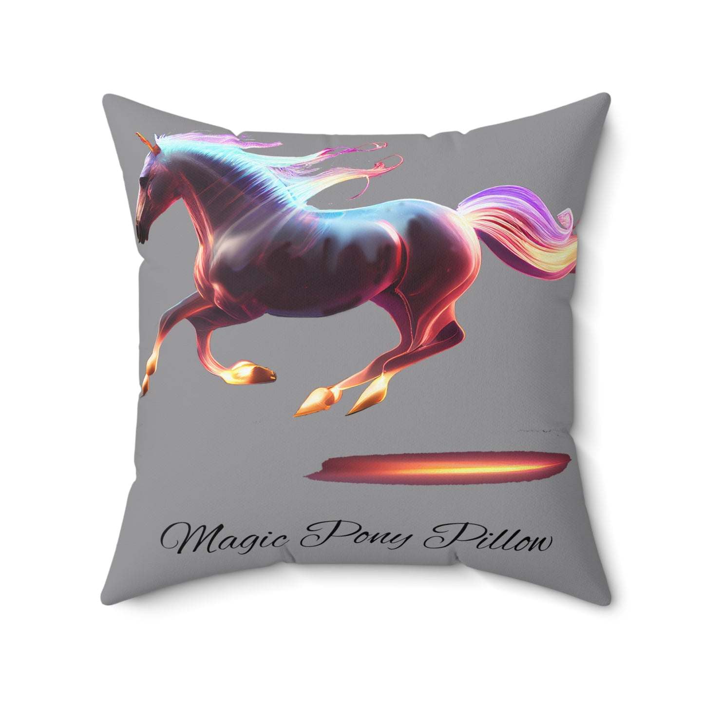 "The Magic Pony" Pillow: Enchanting Decor, Double-Sided Design