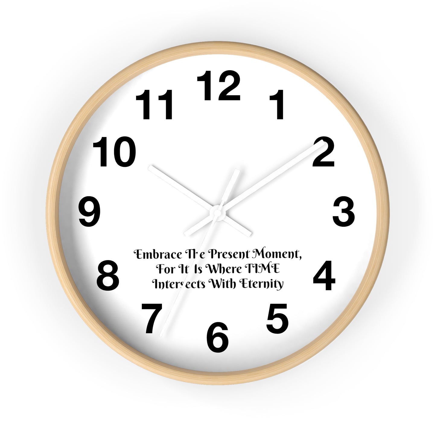 Embrace the Present: Mindfulness Wall Clock with Inspirational Quote