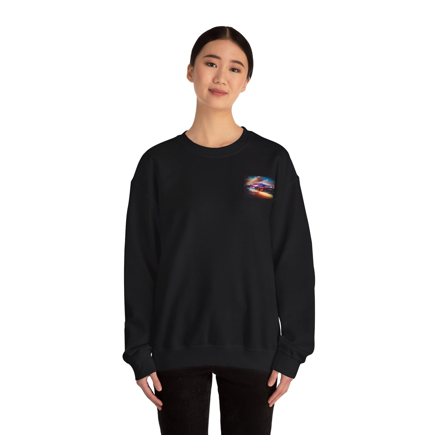 Digital Race Car Art Sweatshirt: Vibrant Style, Cozy Comfort