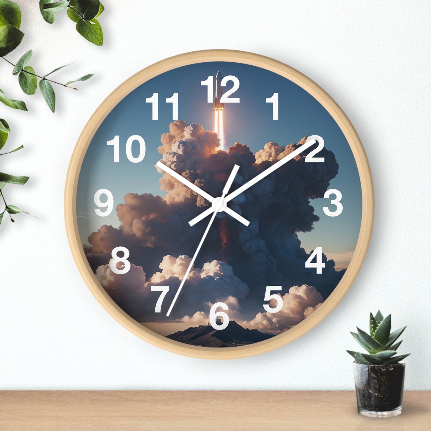 Space-Themed Wall Clock: Rocket Design Adds Fun to Any Room