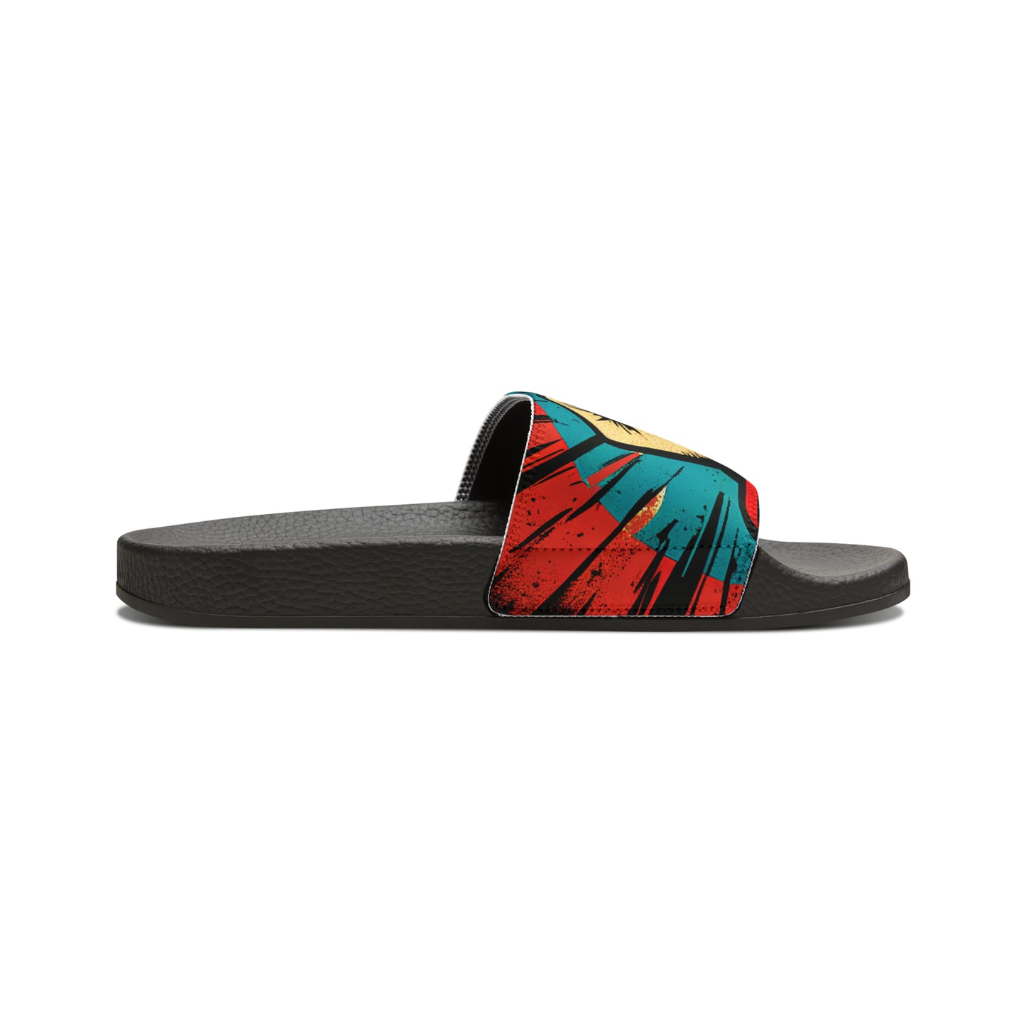 Vibrant Digital Art Men's PU Slide Sandals – Step Into Style!