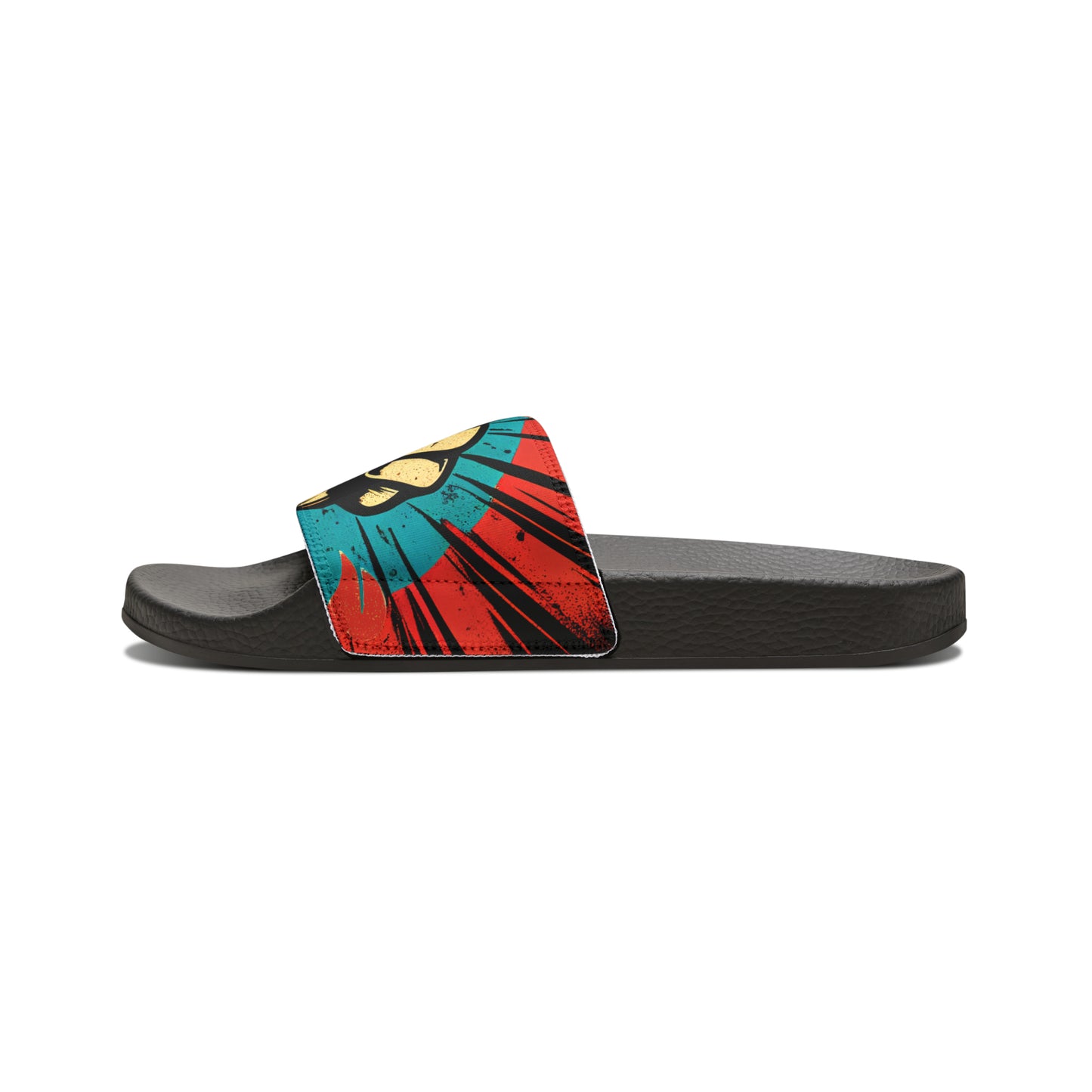 Vibrant Digital Art Men's PU Slide Sandals – Step Into Style!