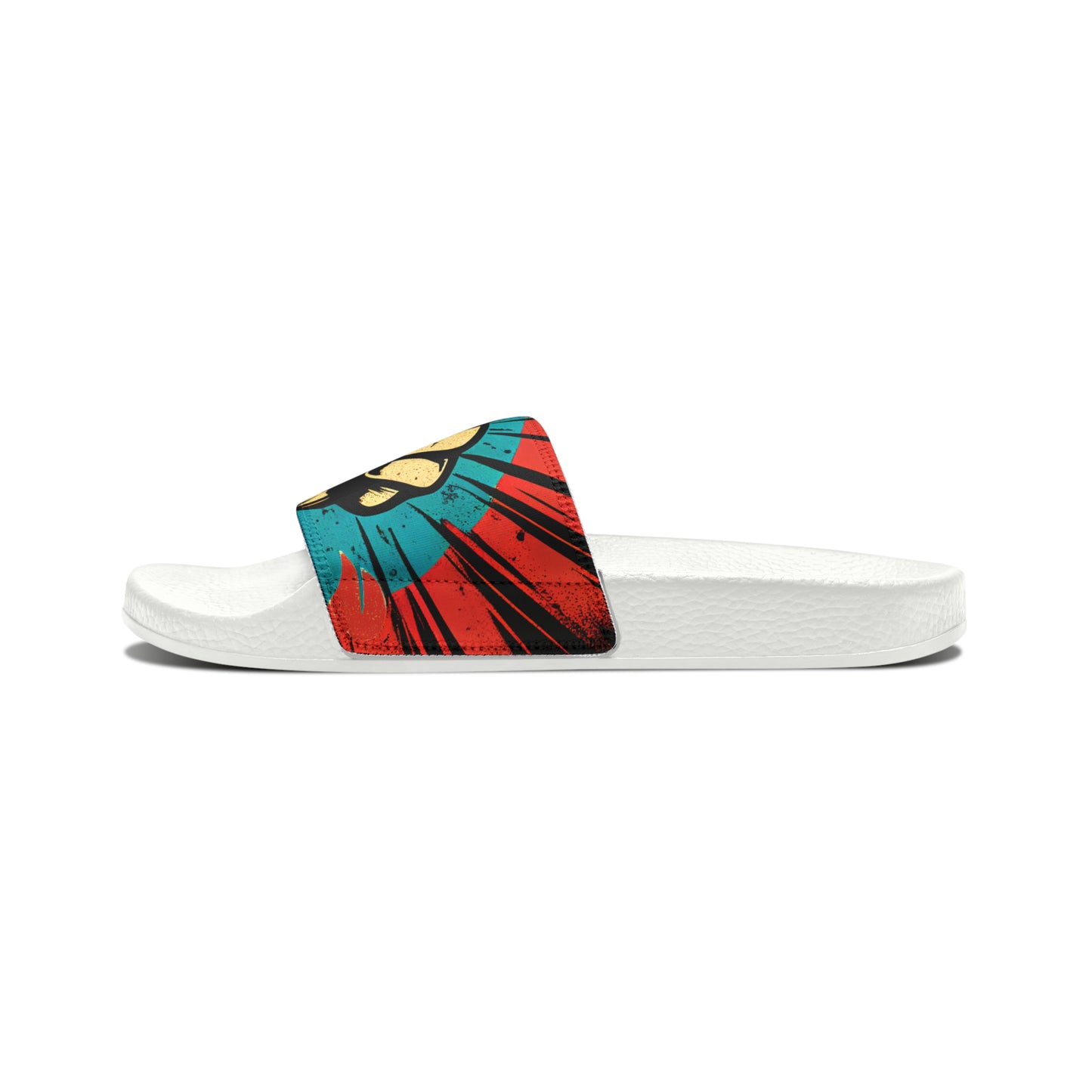 Vibrant Digital Art Men's PU Slide Sandals – Step Into Style!