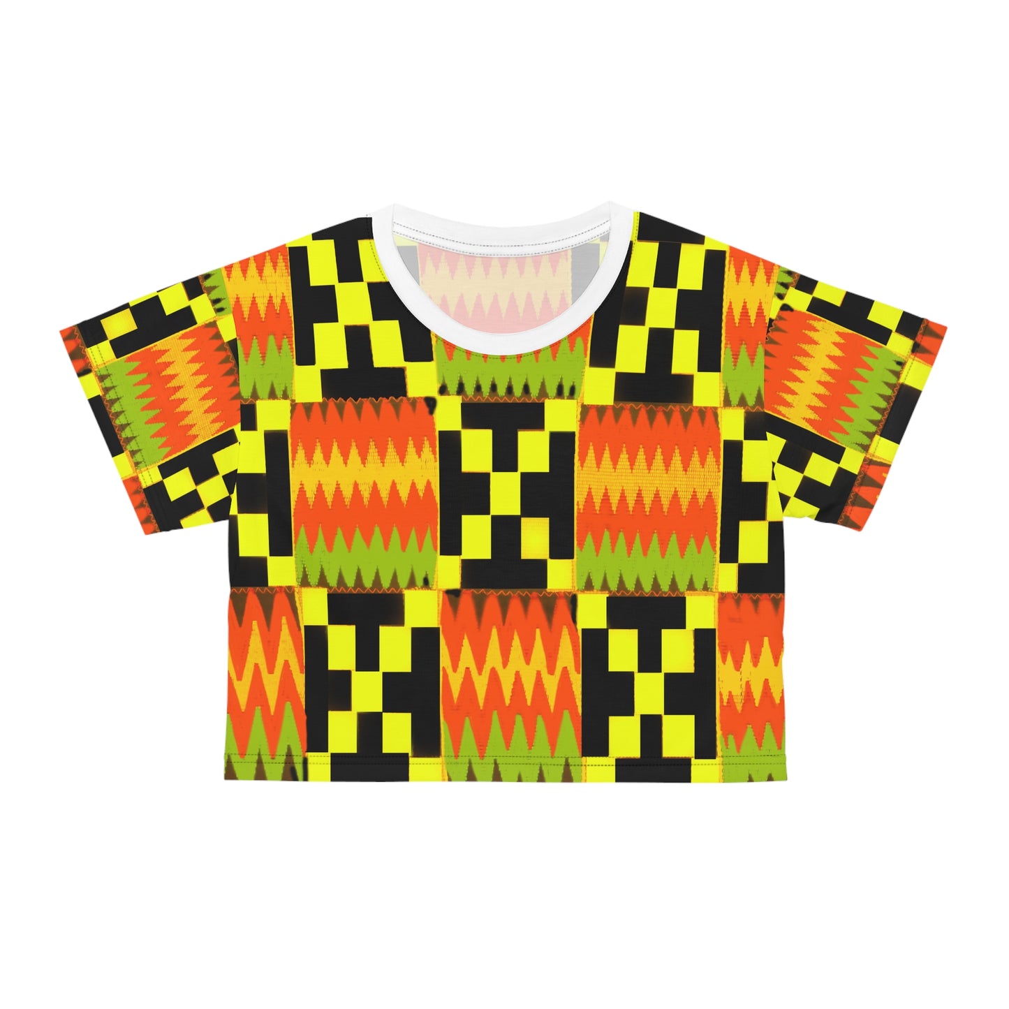 Kente Crop Tee: Bold Style, African Heritage