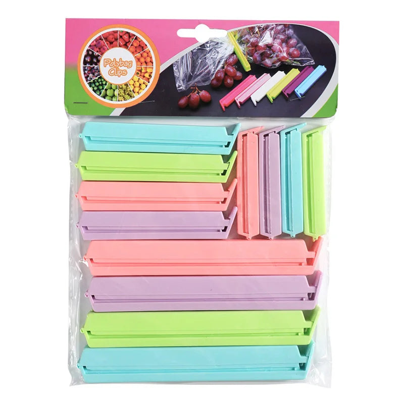 12 PCS Food Snack Package Bag Sealing Clips - Plastic Clips for Kitchen Storage and Organization Accessories