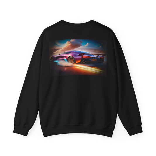 Digital Race Car Art Sweatshirt: Vibrant Style, Cozy Comfort
