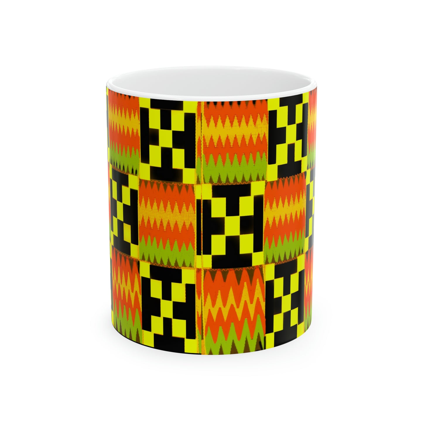 Kente Ceramic Mug: Bold Designs, Cozy Moments 11oz