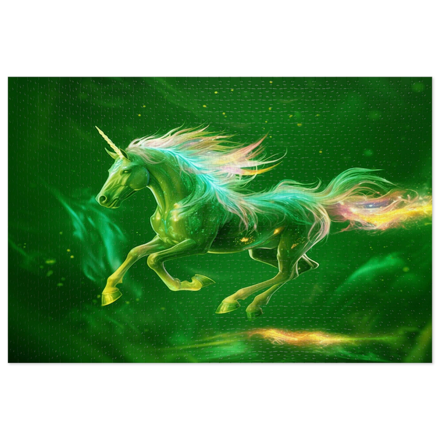 Green Unicorn Jigsaw Puzzle (500,1000-Piece)