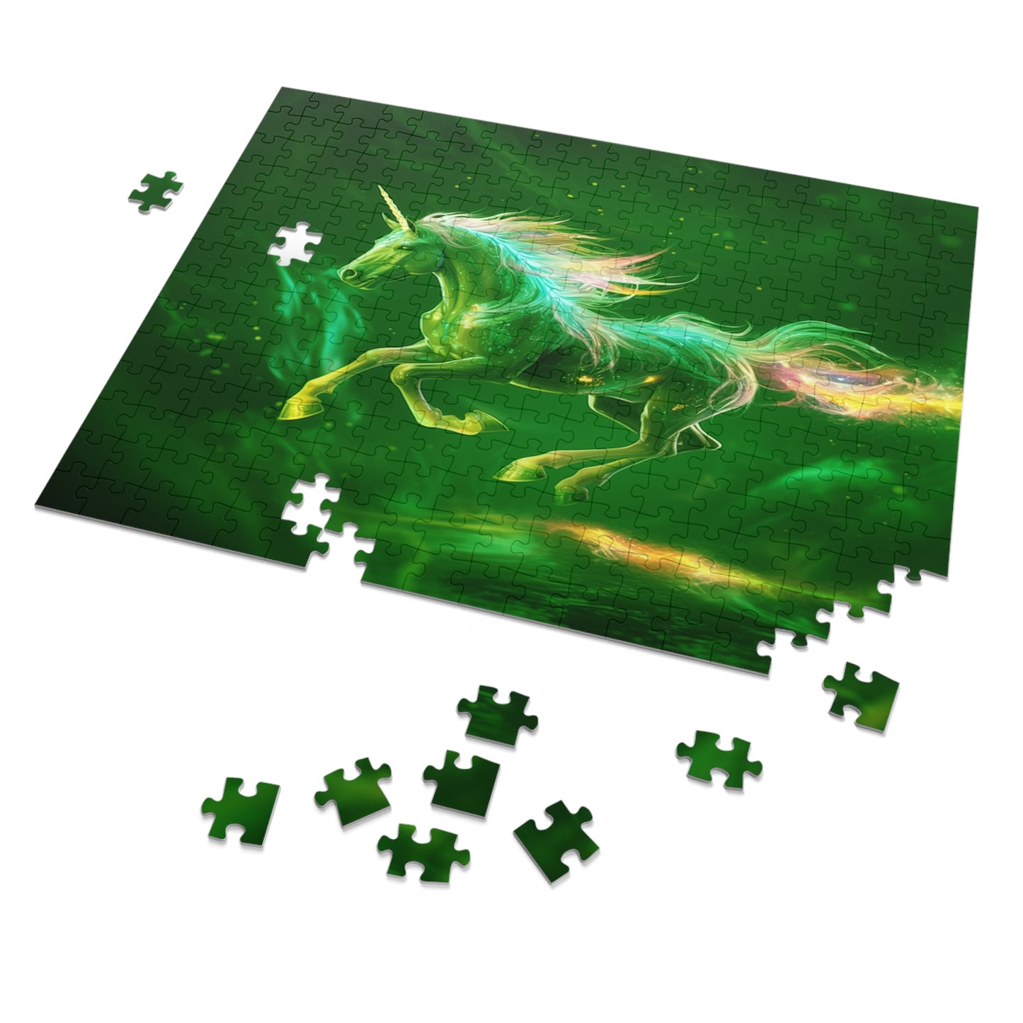 Green Unicorn Jigsaw Puzzle (500,1000-Piece)