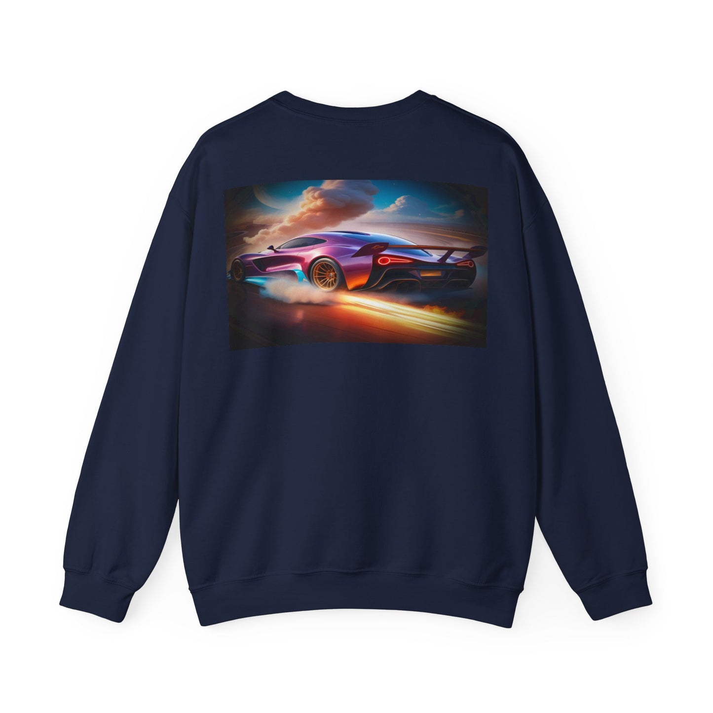 Digital Race Car Art Sweatshirt: Vibrant Style, Cozy Comfort