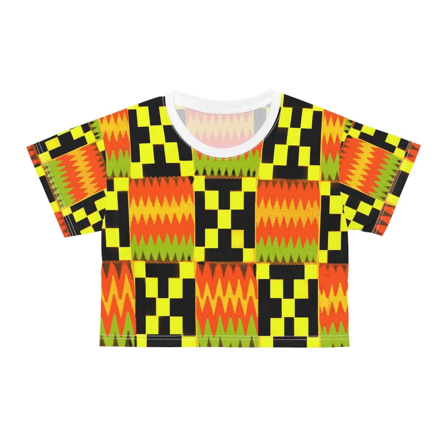 Kente Crop Tee: Bold Style, African Heritage