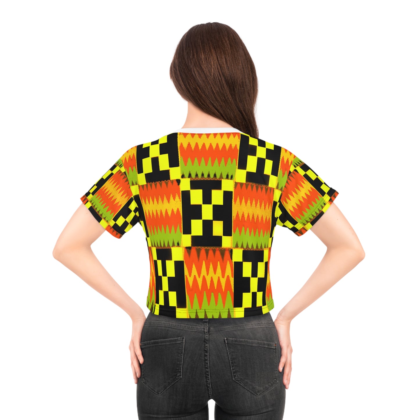 Kente Crop Tee: Bold Style, African Heritage