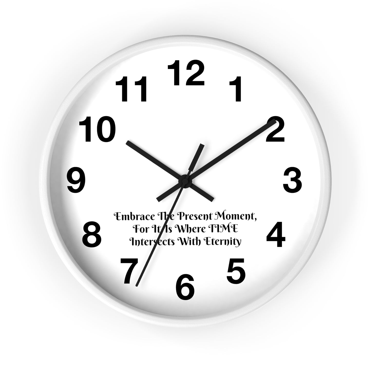 Embrace the Present: Mindfulness Wall Clock with Inspirational Quote