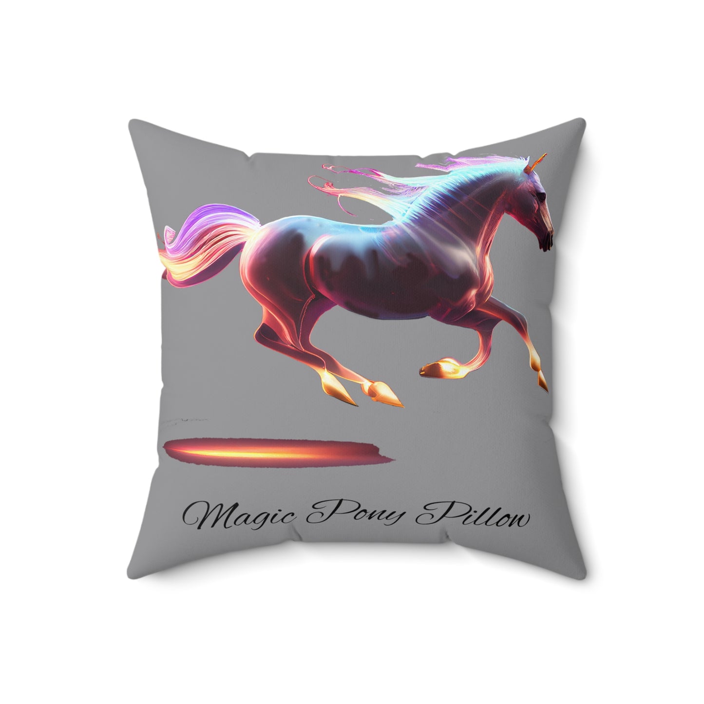 "The Magic Pony" Pillow: Enchanting Decor, Double-Sided Design