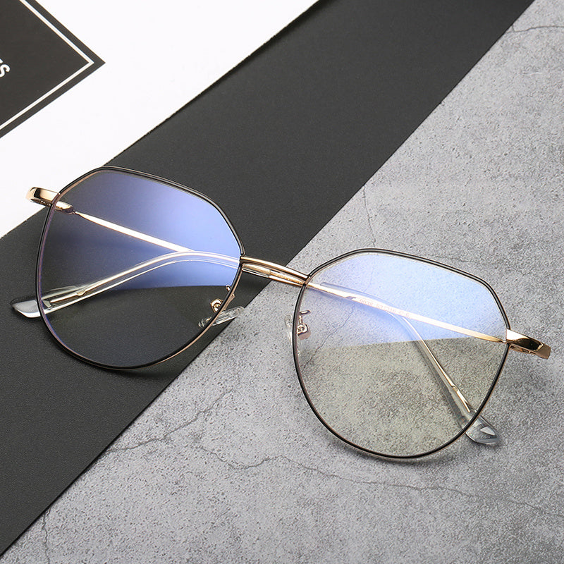 Korean-Inspired Retro Elegance: Myopia Glasses with Round Metal Frames