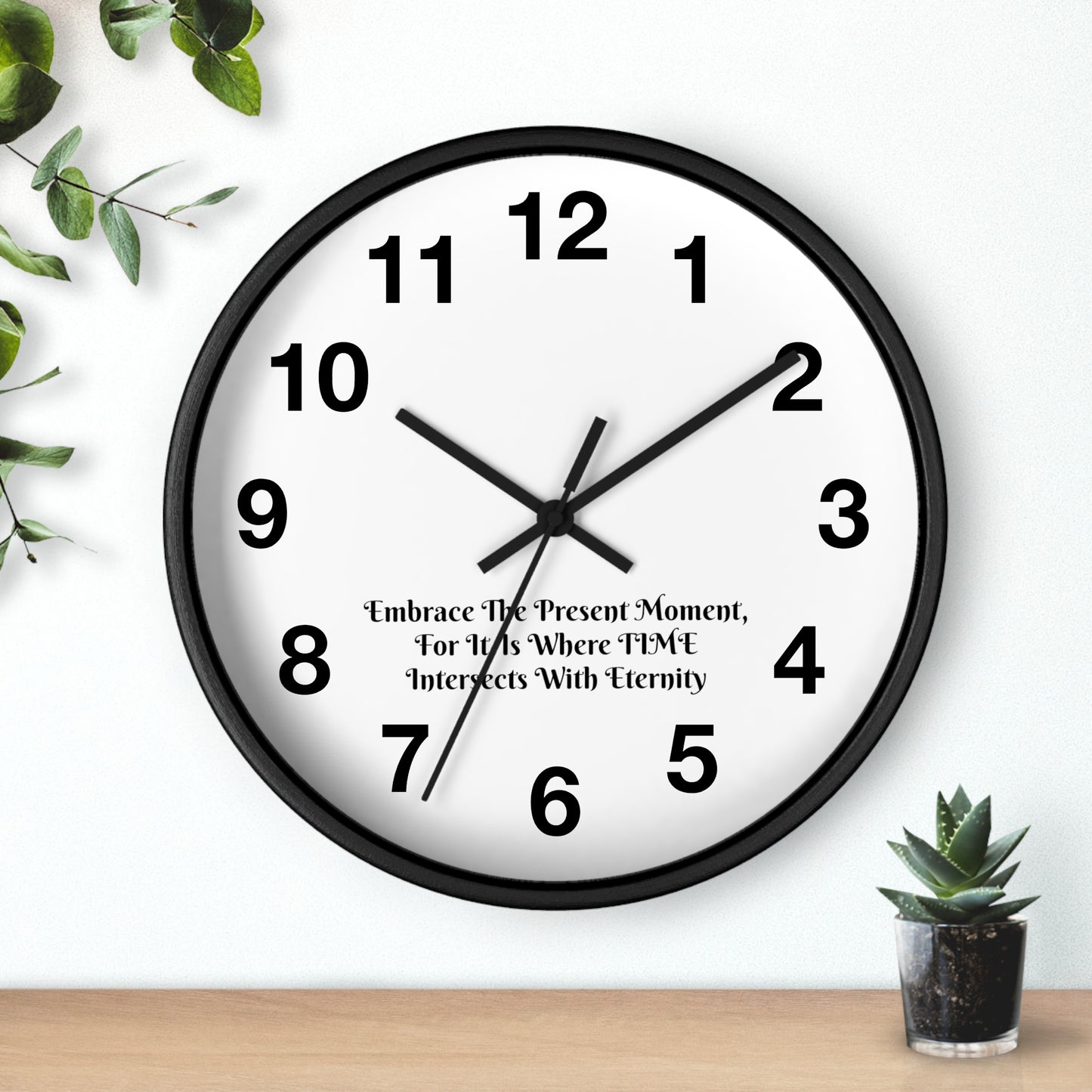 Embrace the Present: Mindfulness Wall Clock with Inspirational Quote