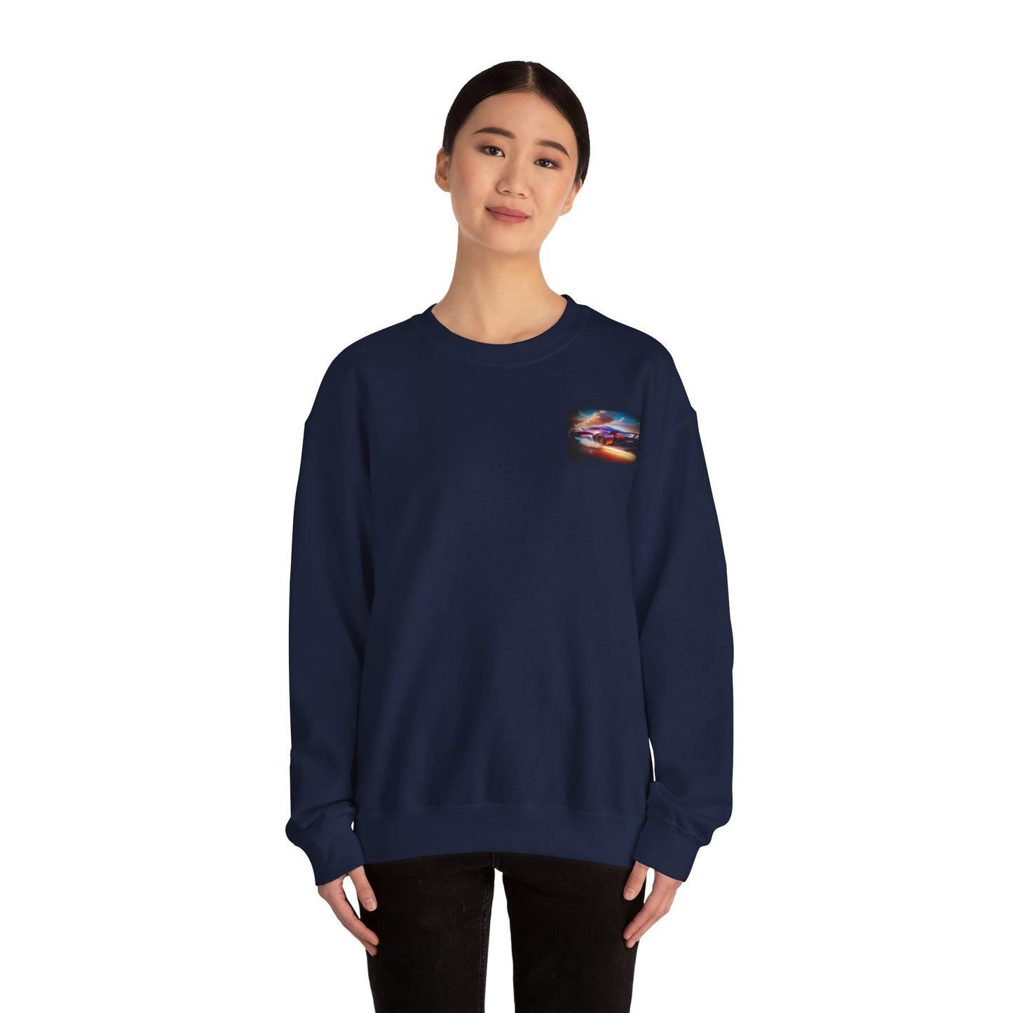 Digital Race Car Art Sweatshirt: Vibrant Style, Cozy Comfort