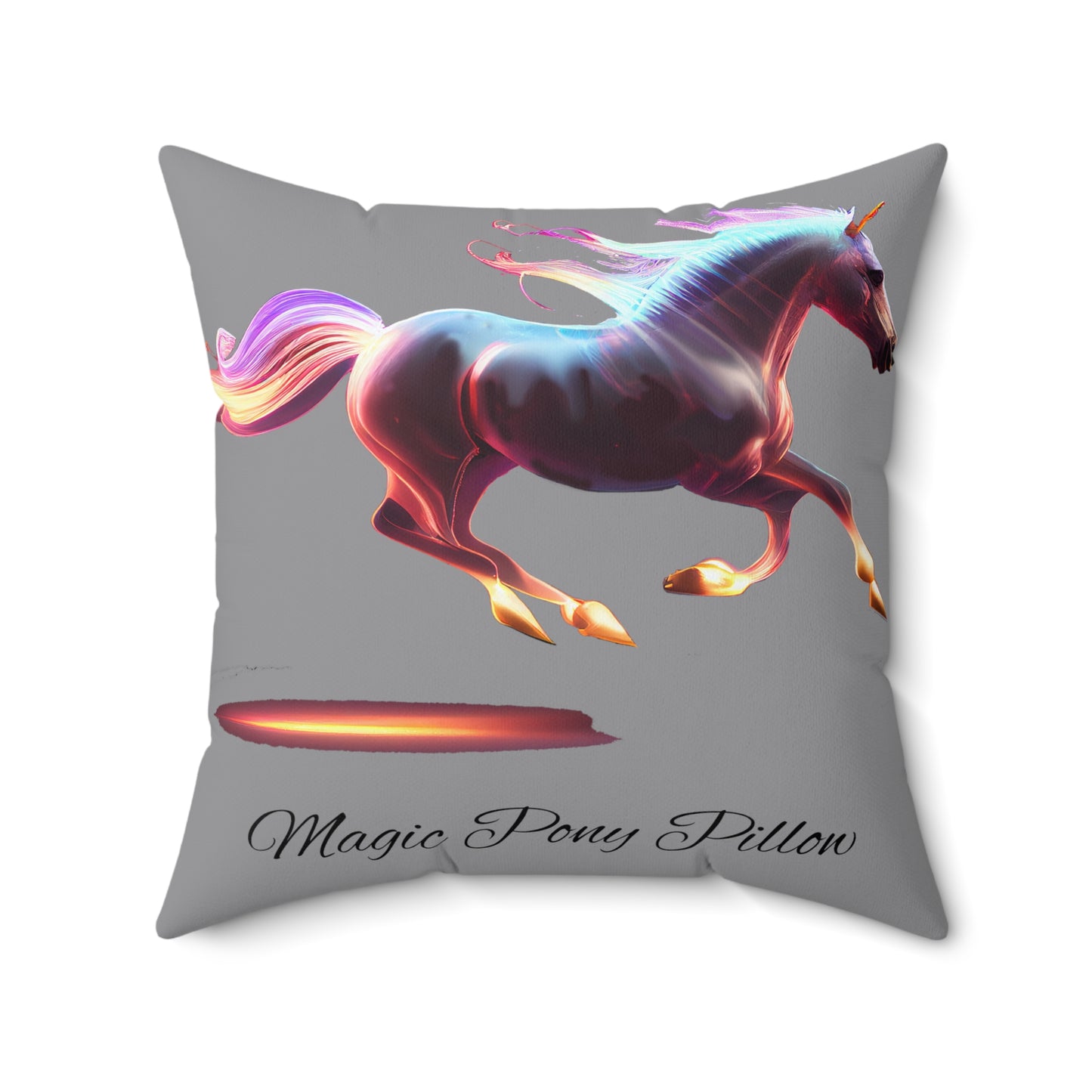 "The Magic Pony" Pillow: Enchanting Decor, Double-Sided Design