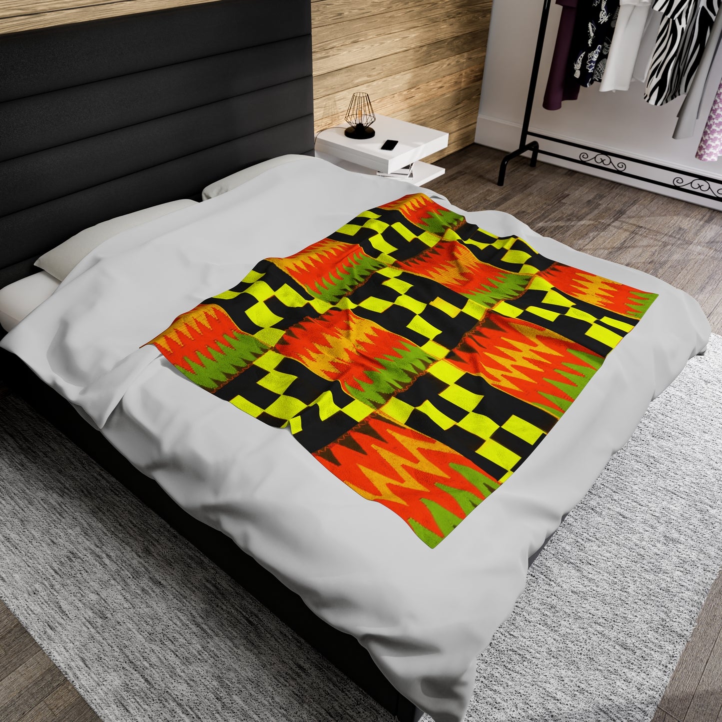 Embrace the Luxury of Kente: Soft Velveteen Plush Blanket