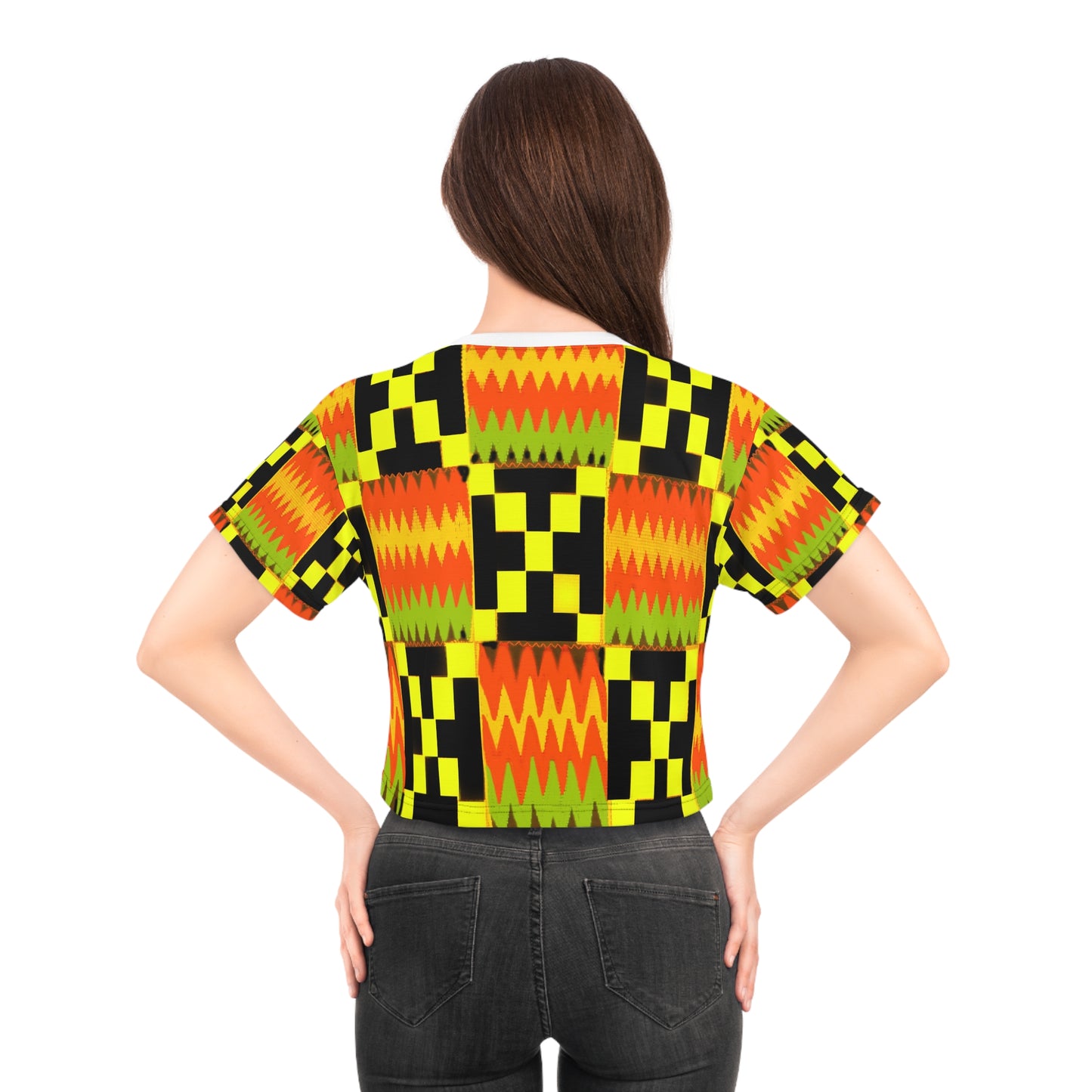 Kente Crop Tee: Bold Style, African Heritage