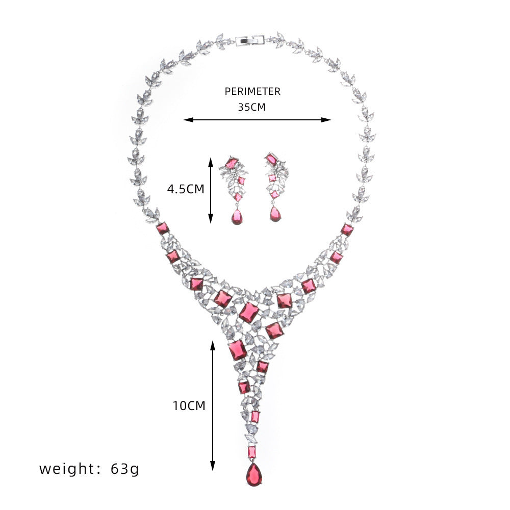 Complete Your Bridal Look: Zircon Necklace & Earring Sets