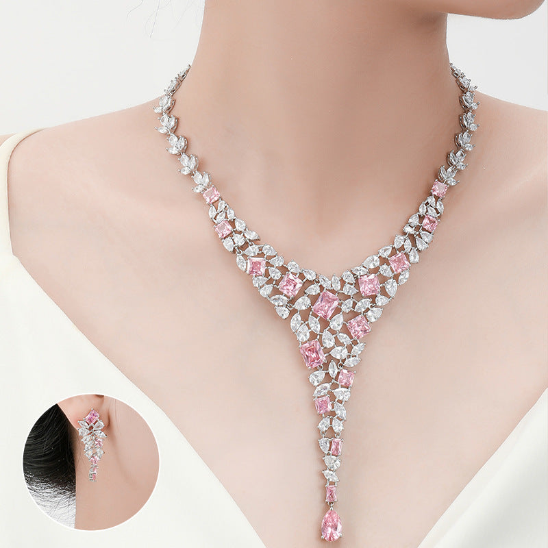 Complete Your Bridal Look: Zircon Necklace & Earring Sets