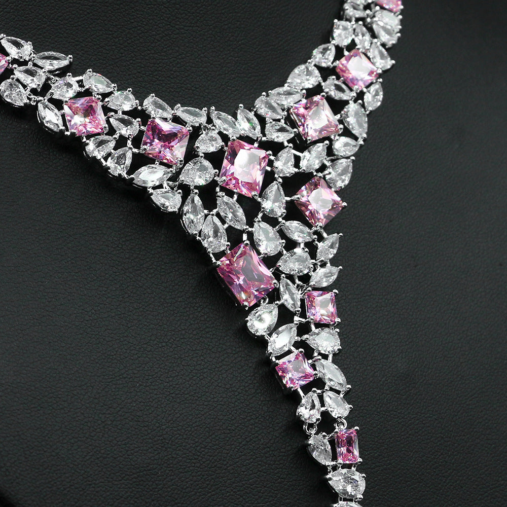 Complete Your Bridal Look: Zircon Necklace & Earring Sets