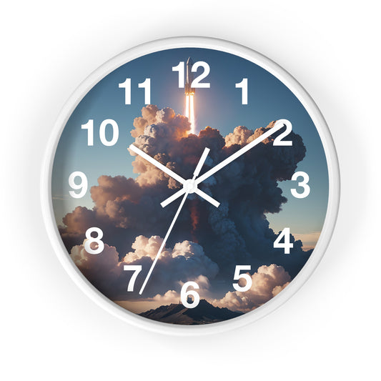 Space-Themed Wall Clock: Rocket Design Adds Fun to Any Room