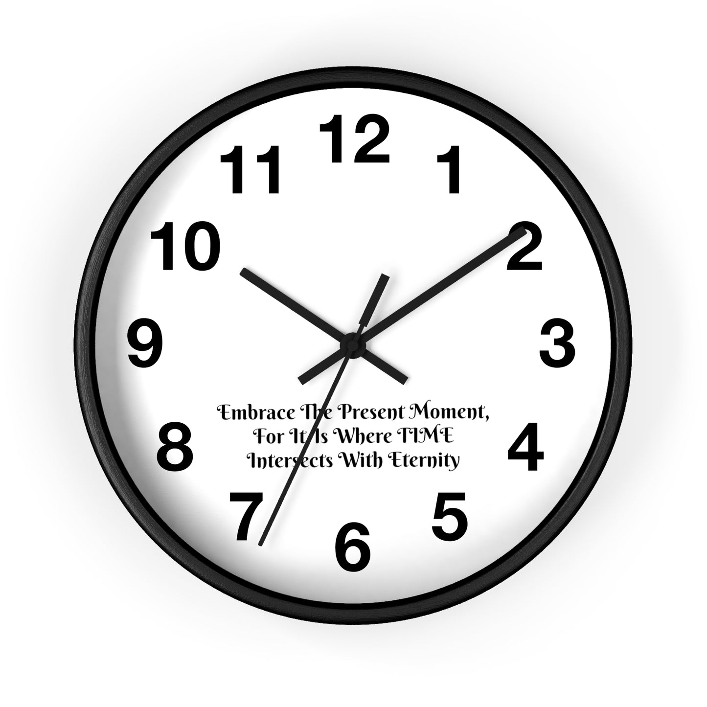 Embrace the Present: Mindfulness Wall Clock with Inspirational Quote