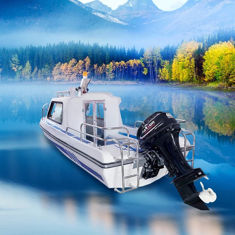 17ft/5.2m Fiberglass Jet Ski Wave Boat - Half-Closed Cabin Speed Boat for Sale
