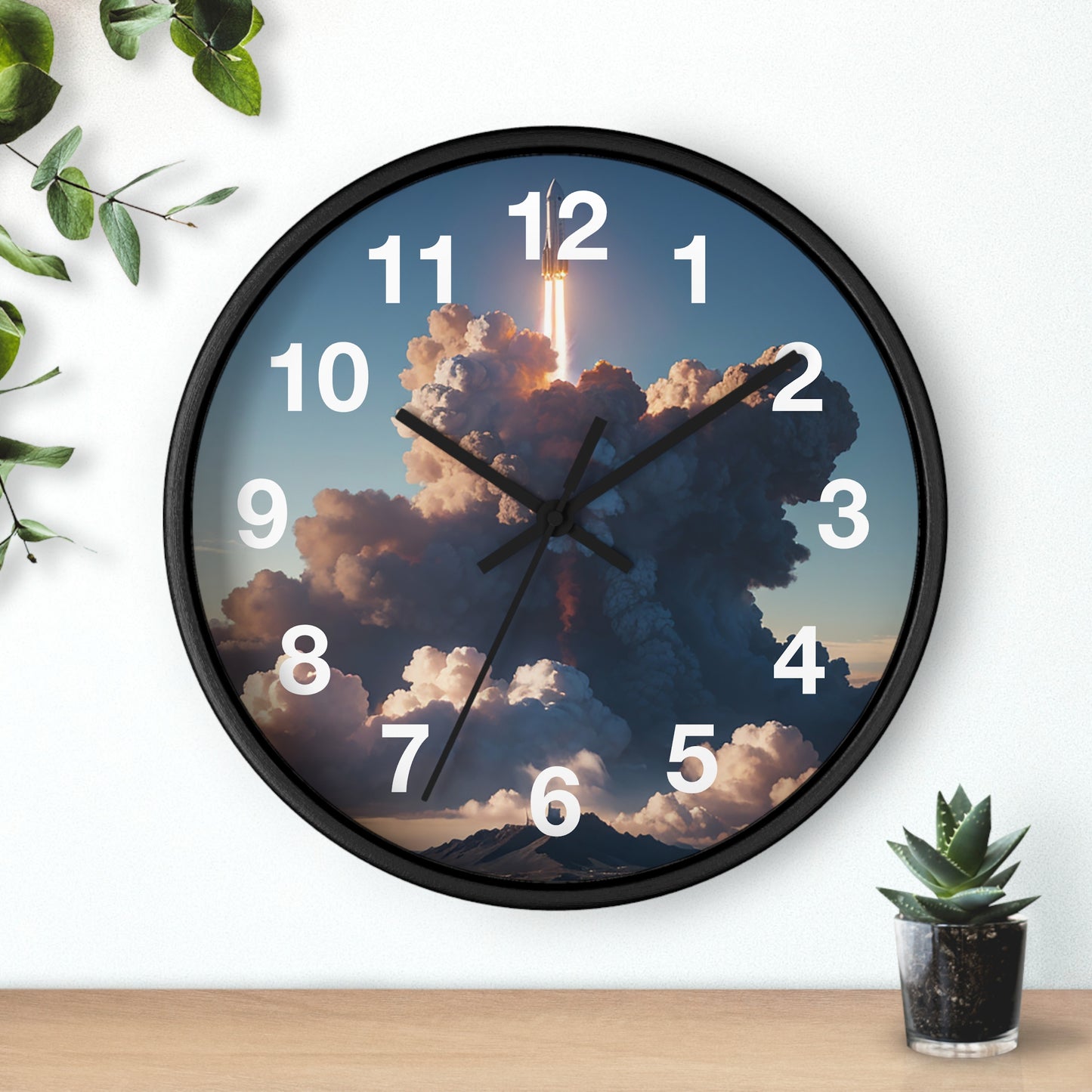 Space-Themed Wall Clock: Rocket Design Adds Fun to Any Room