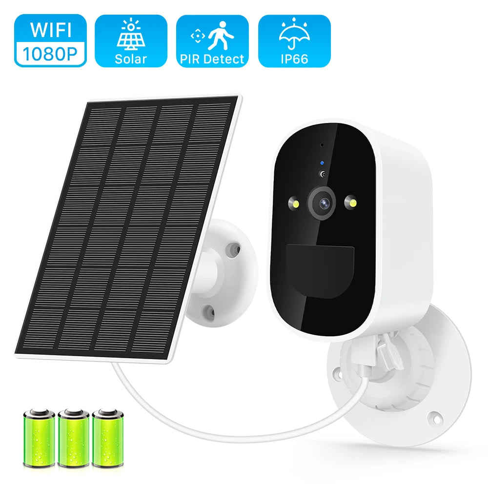 Wireless Solar Wifi Camera CCTV Security Camera Outdoor Full HD 1080P Audio IP Camera With 6000mAh Rechargeable Battery Camera