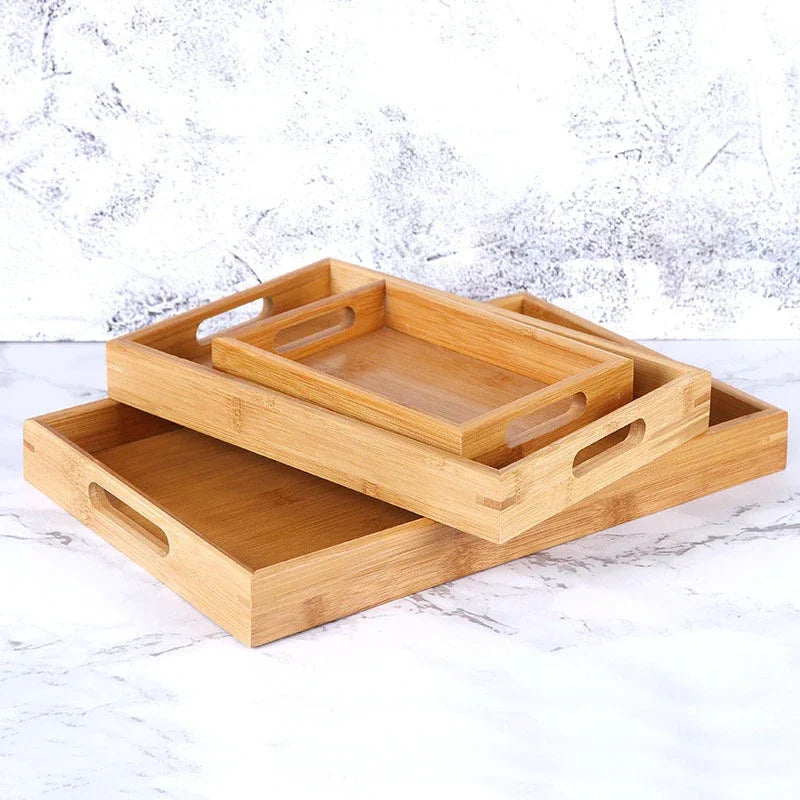 Natural Elegance: Bamboo Serving Tray for Tea, Food, & Home Decor
