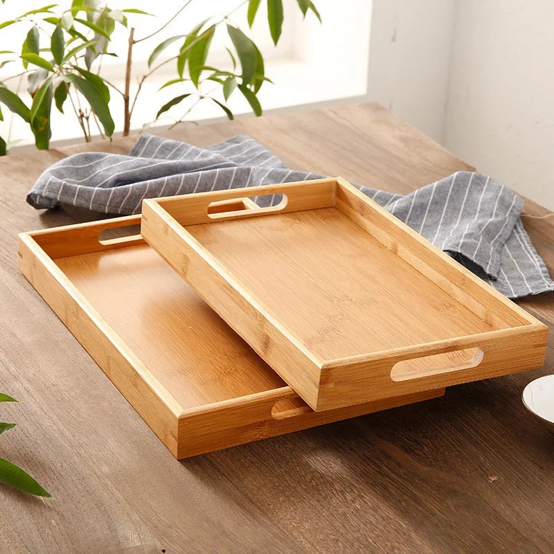 Natural Elegance: Bamboo Serving Tray for Tea, Food, & Home Decor