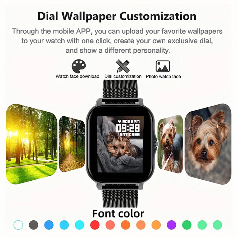 NEW SmartWatch for Android Phones - 1.44" Full Touch Color Screen, Custom Dial, Bluetooth Call Capabilities for Men and Women