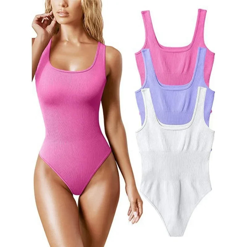 Sleek & Sexy: U-Neck Sleeveless Bodysuit Jumpsuit