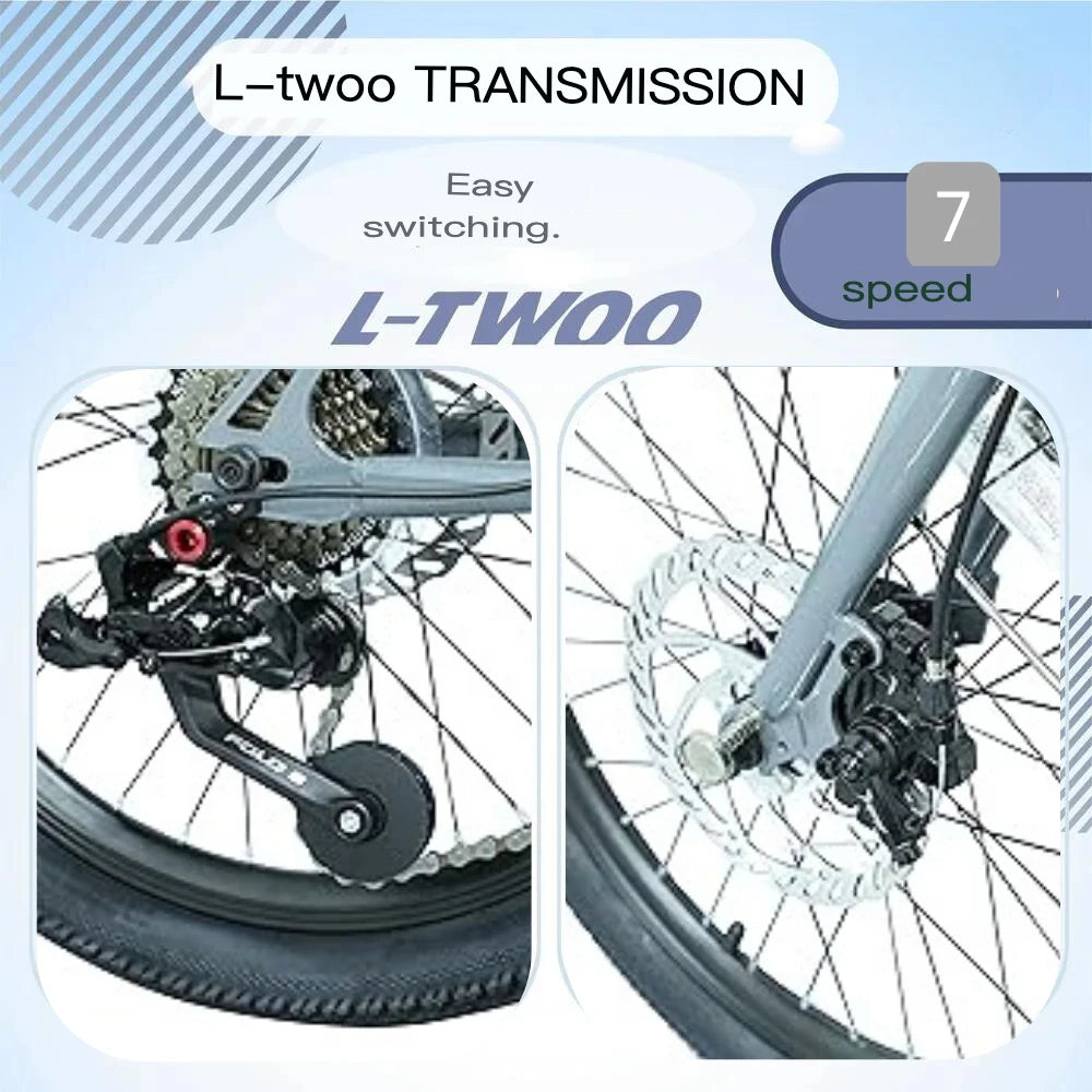 20-Inch Folding Tandem Bike - Brompton 2-Person, 7-Speed City Travel Bicycle for Adults