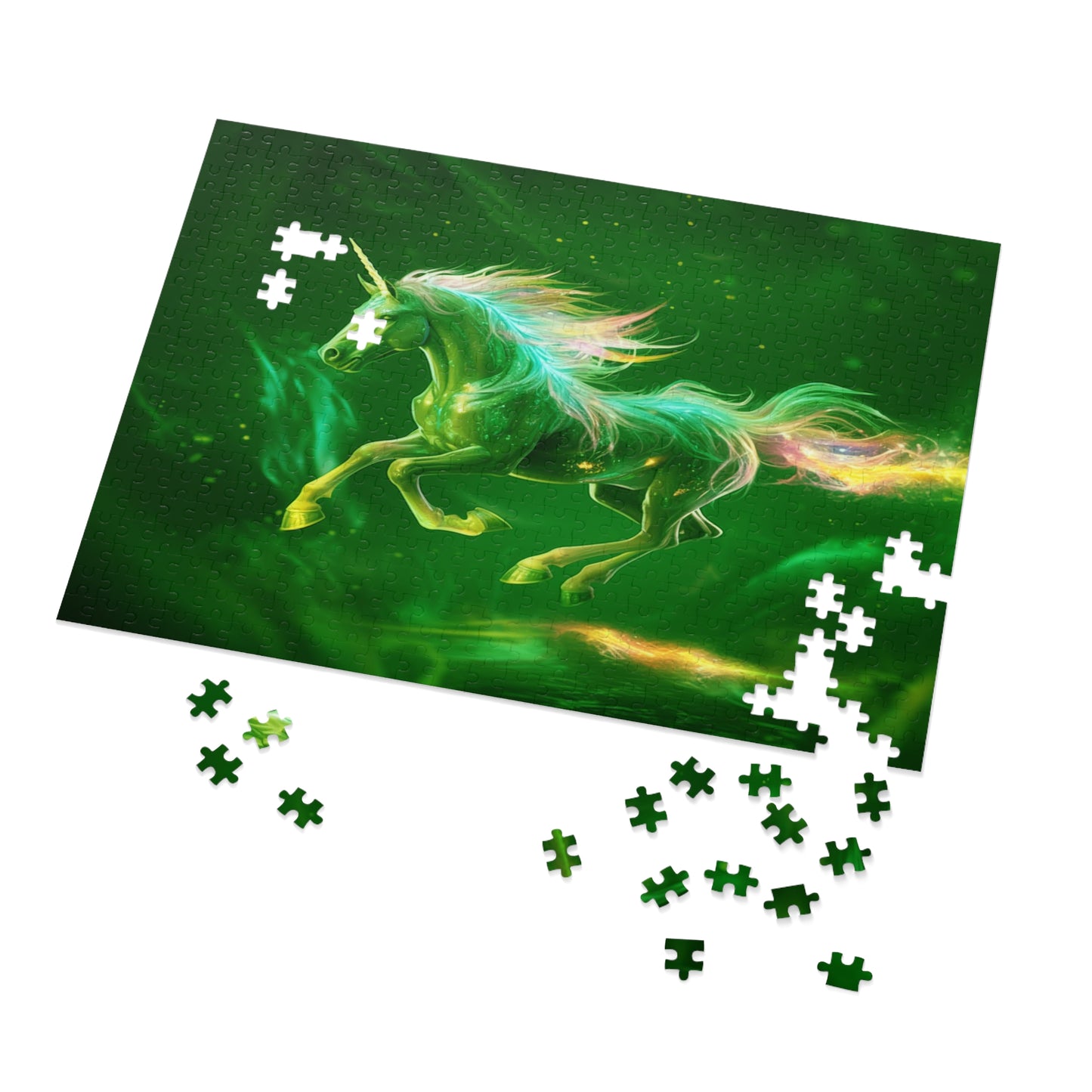 Green Unicorn Jigsaw Puzzle (500,1000-Piece)