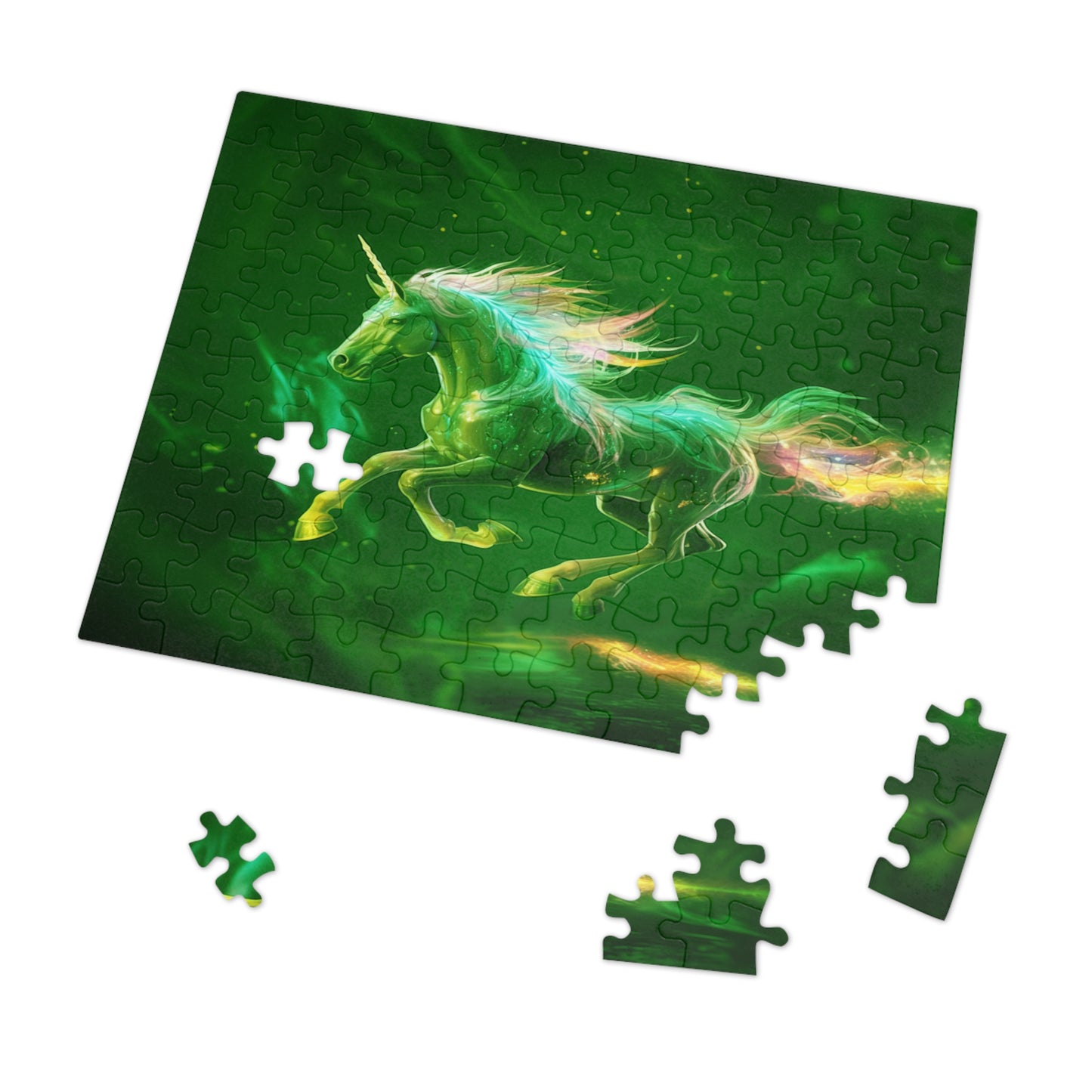 Green Unicorn Jigsaw Puzzle (500,1000-Piece)