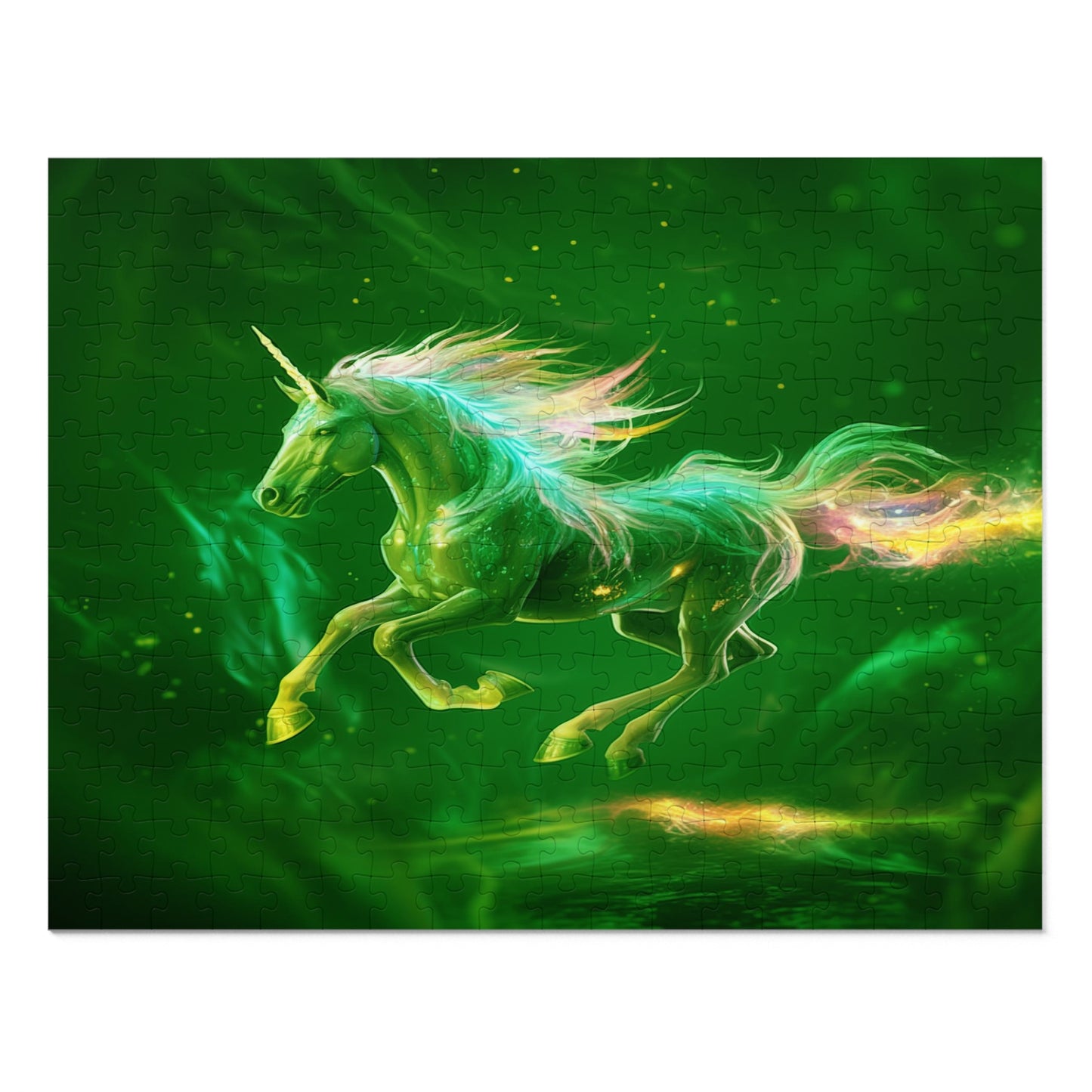 Green Unicorn Jigsaw Puzzle (500,1000-Piece)