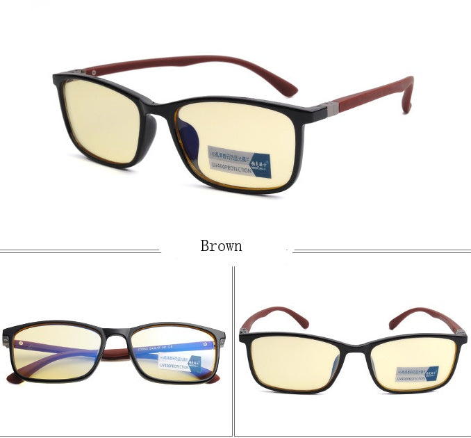 TR90 Lightweight Anti-Blue Light Glasses for Men - Flat Lens Anti-Radiation Gaming Glasses