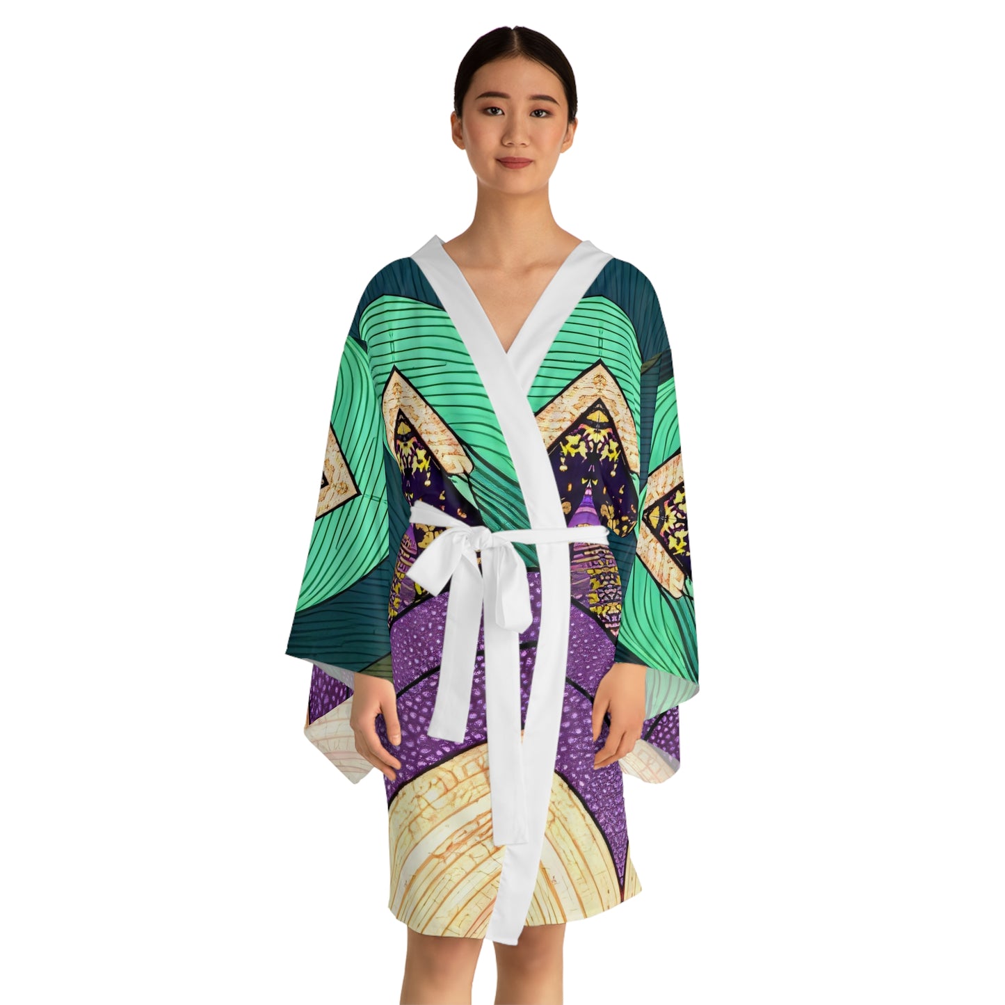 Sophisticated Cosmopolitan Series (K) Long Sleeve Kimono Robe 🌸