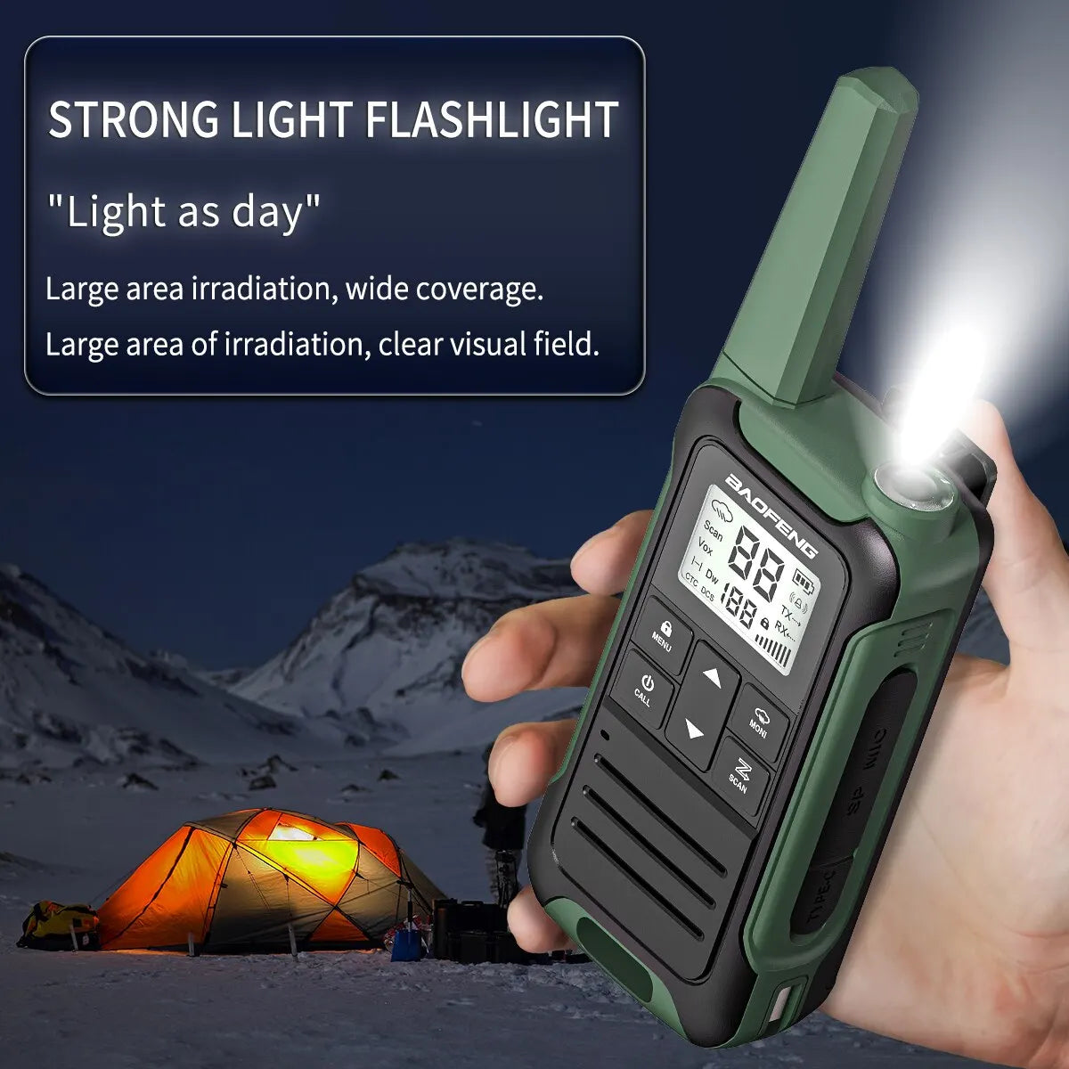 2pcs Baofeng F22 Mini Walkie Talkie Set - PMR FRS Long Range, Rechargeable, Portable, with Type-C Charger for Camping