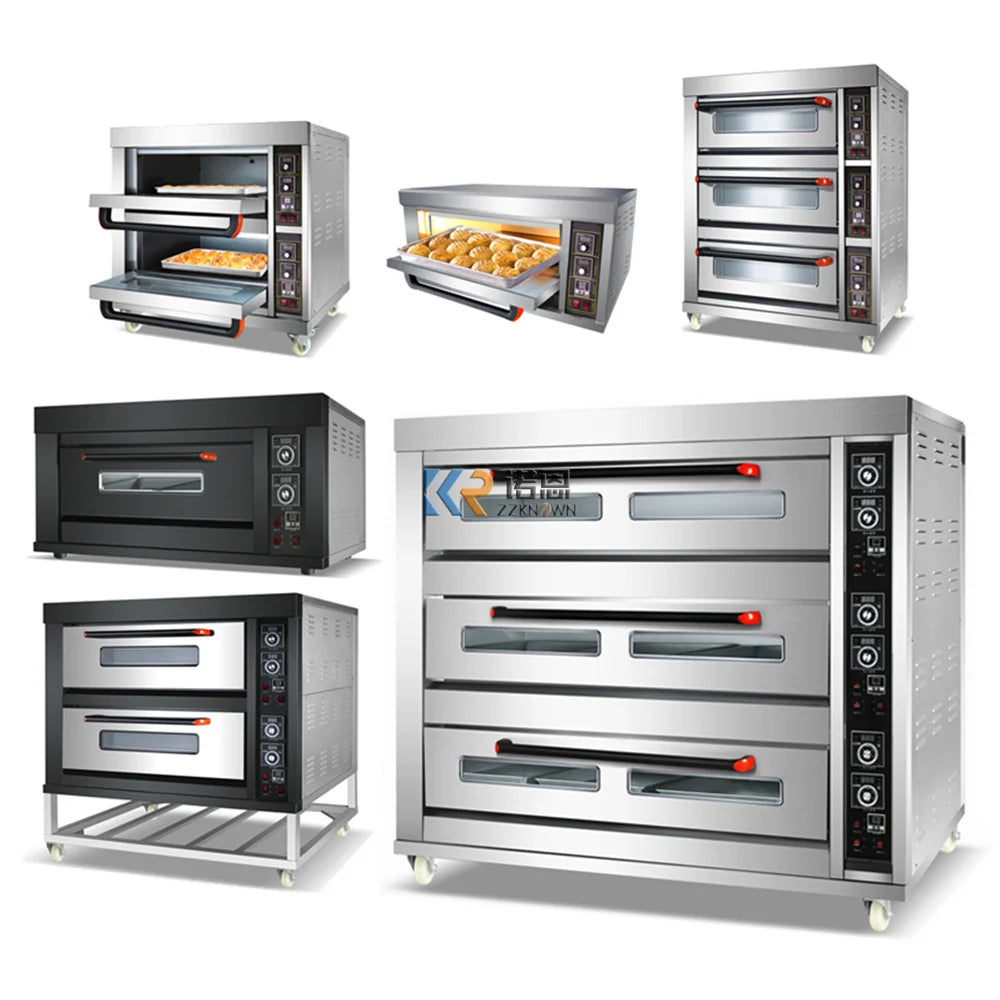 Commercial Stainless Steel Gas Baking Oven - 3 Decks, 3 Trays, Ideal for Bread, Pizza, Cake, and Sweet Potato