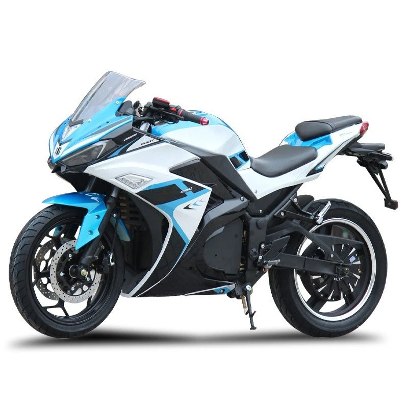 3000W 72V High-Power Adult Racing Electric Motorcycle - Urban Model with Remote Disc Brake and Lithium Battery